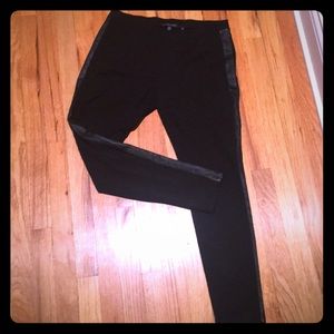 Eileen fisher leather trim leggings.